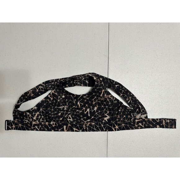 Lululemon Black Beige Star Crushed Geometric Print Criss Cross Back Sports Bra 2 - Picture 4 of 5